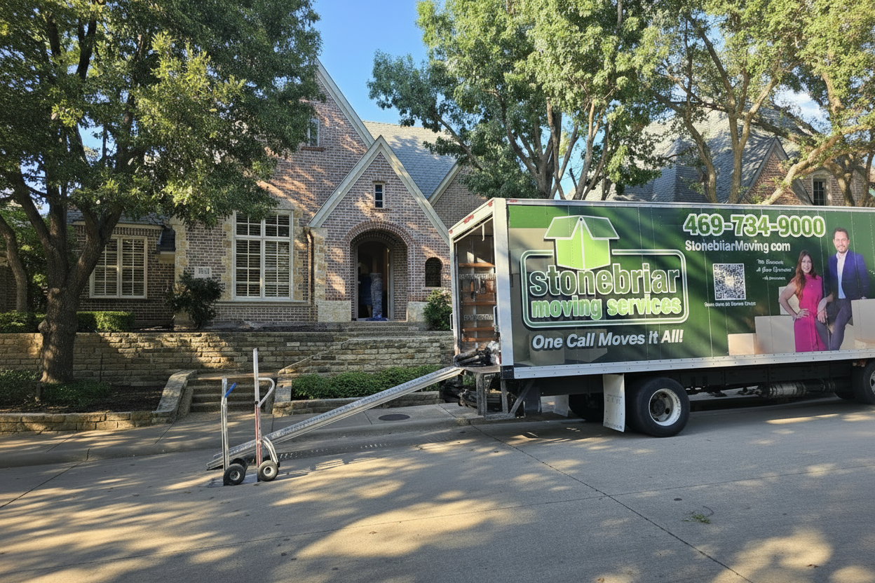 Stonebriar Moving crew preparing luxury furniture for a Ritz-Carlton Residences move in Dallas